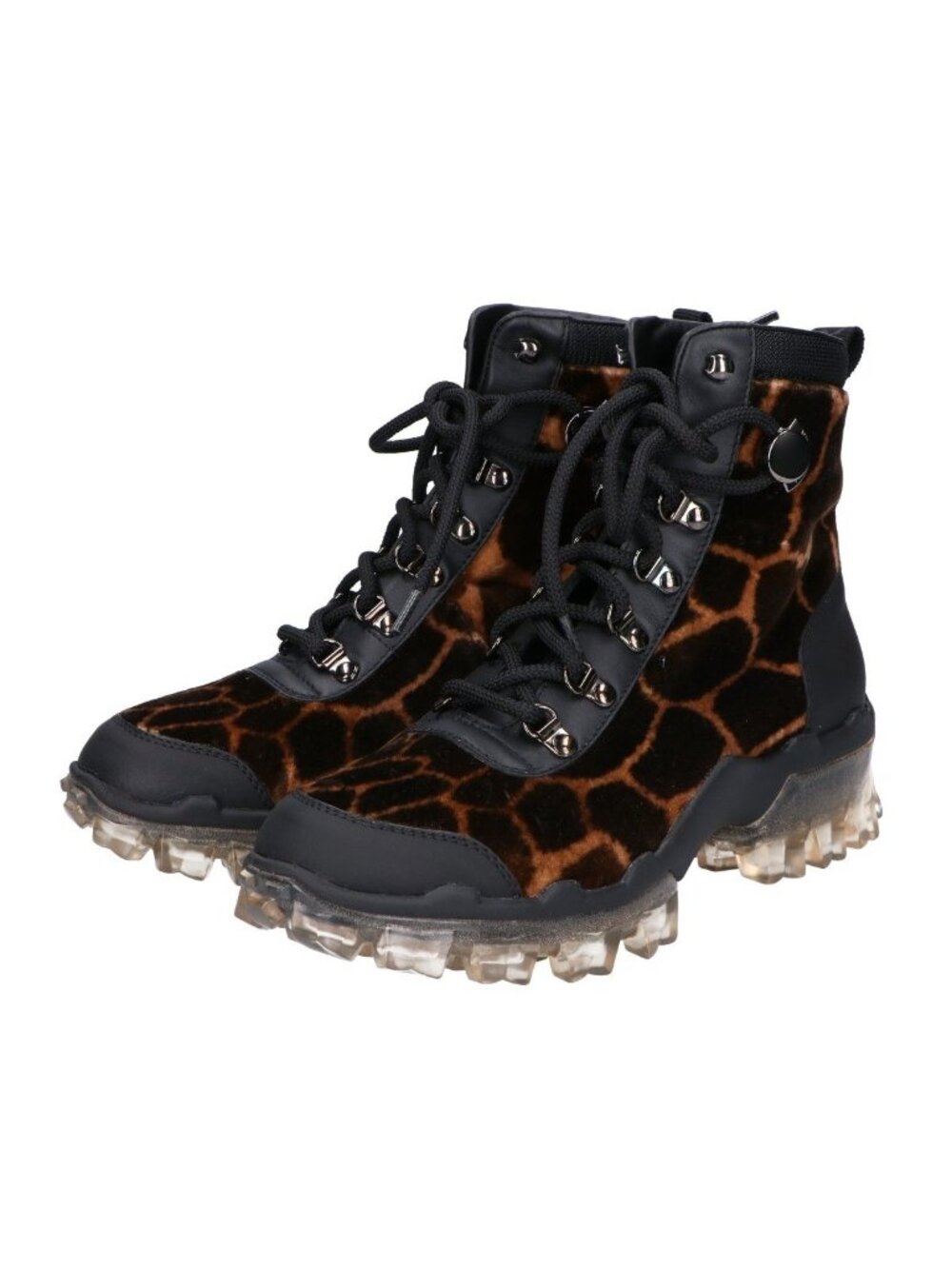 Moncler Helis Giraffe Motif Print Clear Rubber Sole Hiking Boots